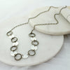 36” Silver Disc & Vintage Loop Necklace