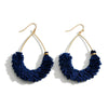 Navy Teardrop Fringe Tassel Earrings - Fan Sparkle
