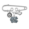 UNC Multi Charm & Rhinestone Pin - Fan Sparkle