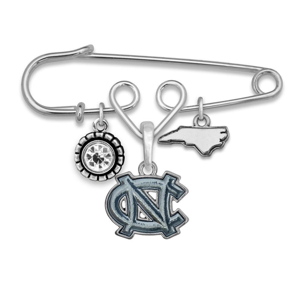 UNC Multi Charm & Rhinestone Pin - Fan Sparkle