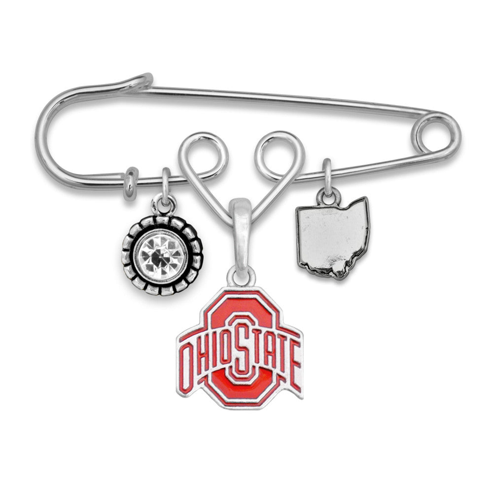 Ohio State Multi Charm & Rhinestone Pin - Fan Sparkle