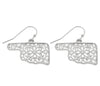 Oklahoma Filigree State Earrings - Fan Sparkle