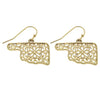 Oklahoma Filigree State Earrings - Fan Sparkle
