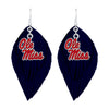 Ole Miss Feather Logo Earrings - Fan Sparkle