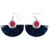 Ole Miss Tassel Fan Earrings - Fan Sparkle