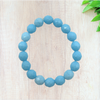 Opaque Turquoise Czech Glass Stretch Bracelet - Fan Sparkle