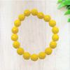 Opaque Yellow Czech Glass Stretch Bracelet - Fan Sparkle