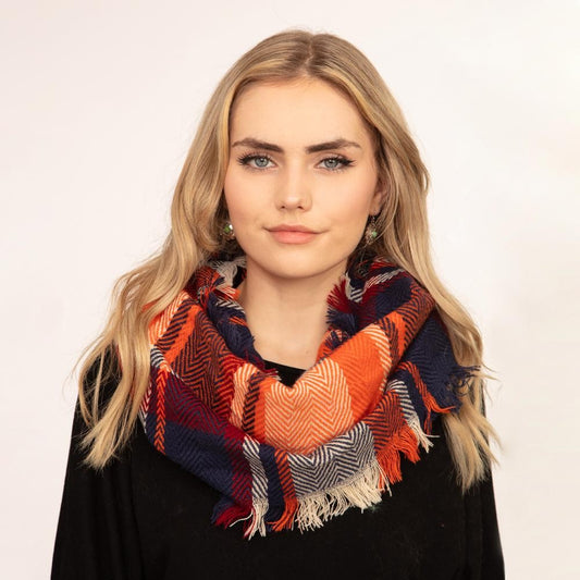 Orange/Blue Infinity Scarf - Fan Sparkle