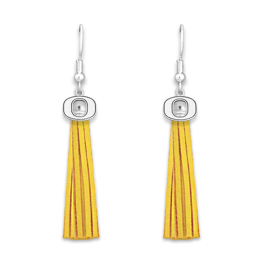 Oregon Logo Tassel Earrings - Fan Sparkle