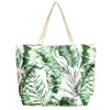 Palm Leaf Print Large Beach Bag - Fan Sparkle