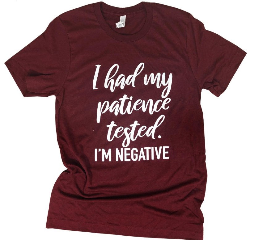 Patience Tested Graphic Tee - Crimson - Fan Sparkle