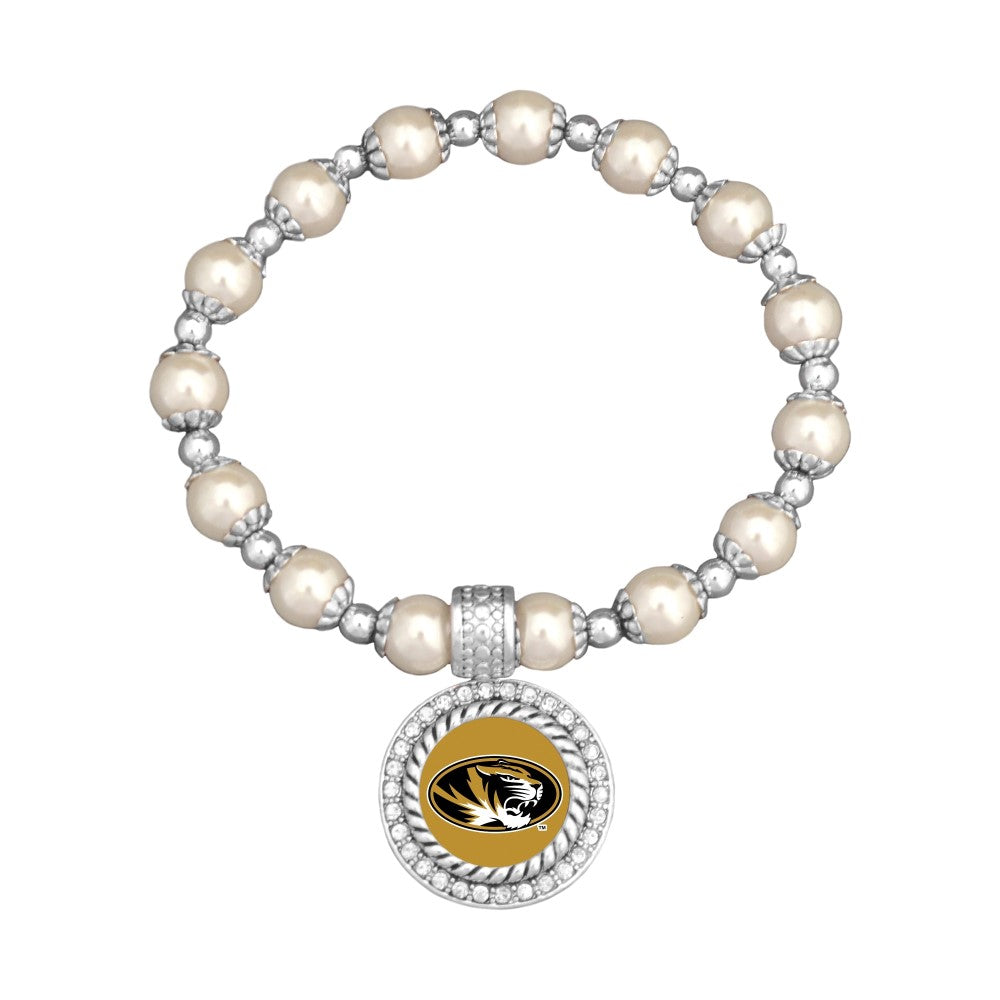 Missouri Pearl Bead Stretch Bracelet - Fan Sparkle