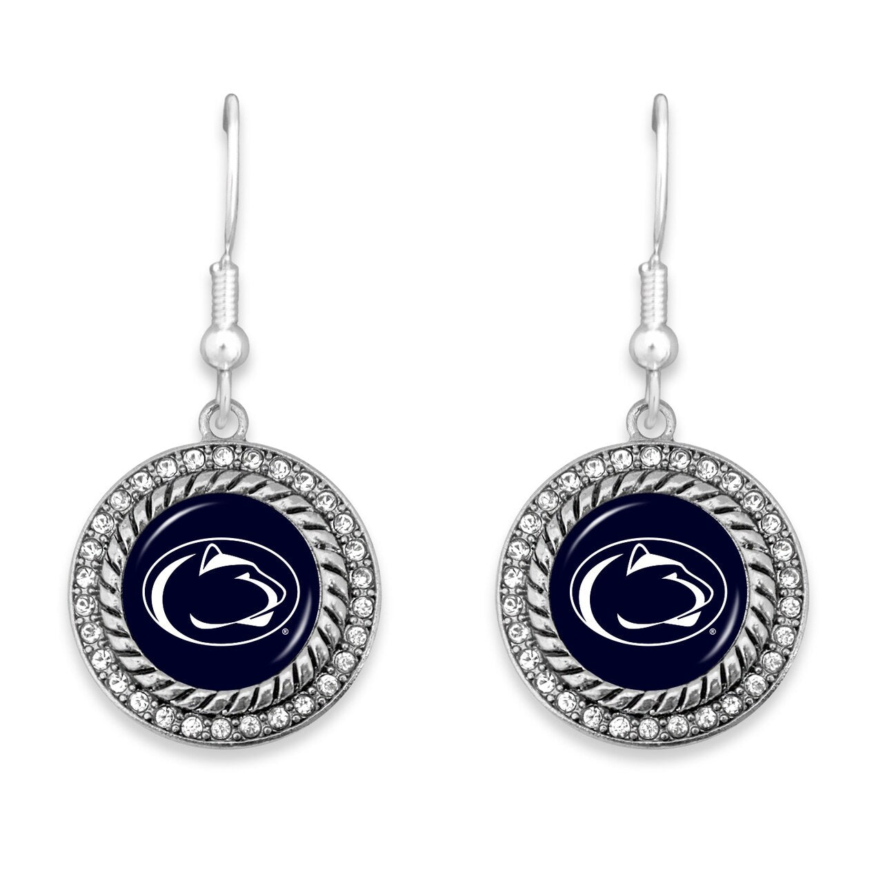 Penn State Rope & Rhinestone Earrings - Fan Sparkle