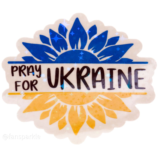 Pray For Ukraine Sticker - Fan Sparkle