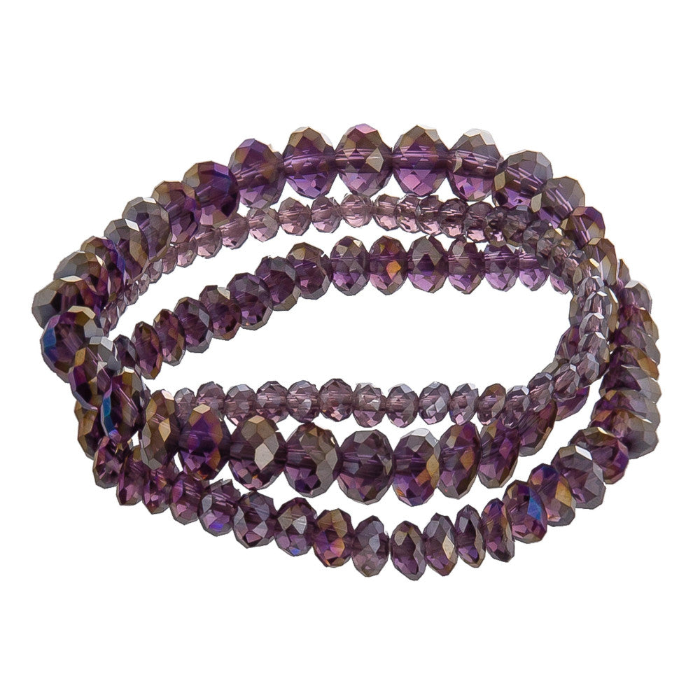 Purple Crystal Stretch Bracelet - Fan Sparkle
