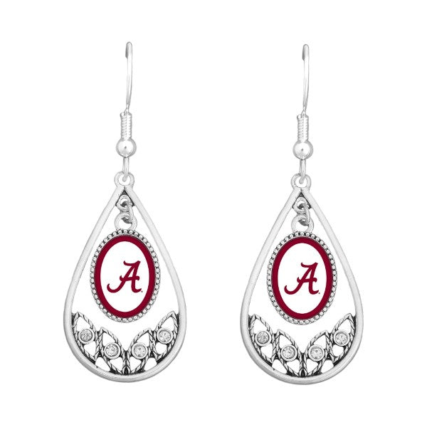Alabama Teardrop Dangle Earrings - Fan Sparkle