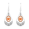 Clemson Teardrop Dangle Earrings - Fan Sparkle
