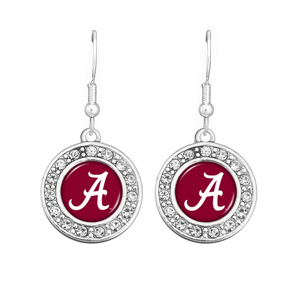 Alabama Rhinestone Circle Earrings - Fan Sparkle