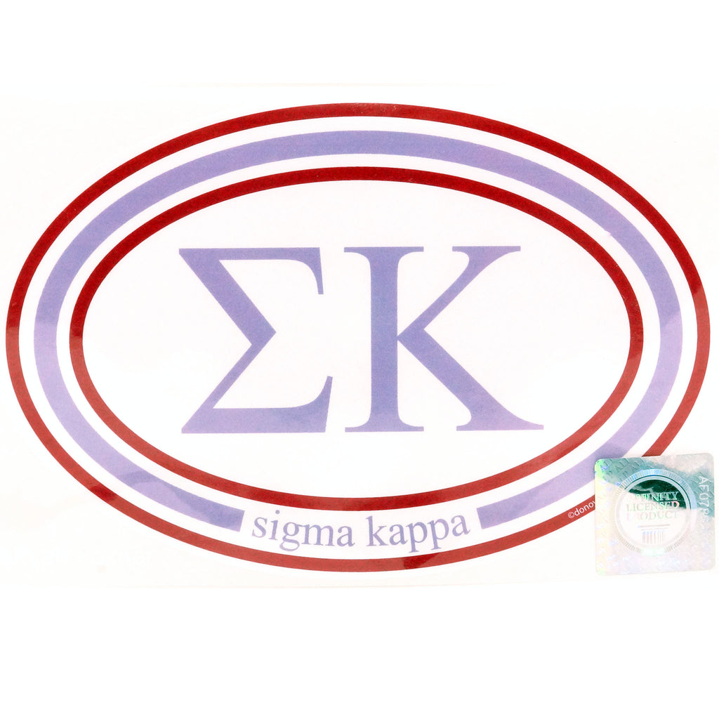 Sigma Kappa Oval Sticker - Fan Sparkle