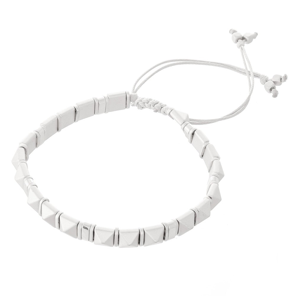 Silver Triangle Bolo Bracelet - Fan Sparkle