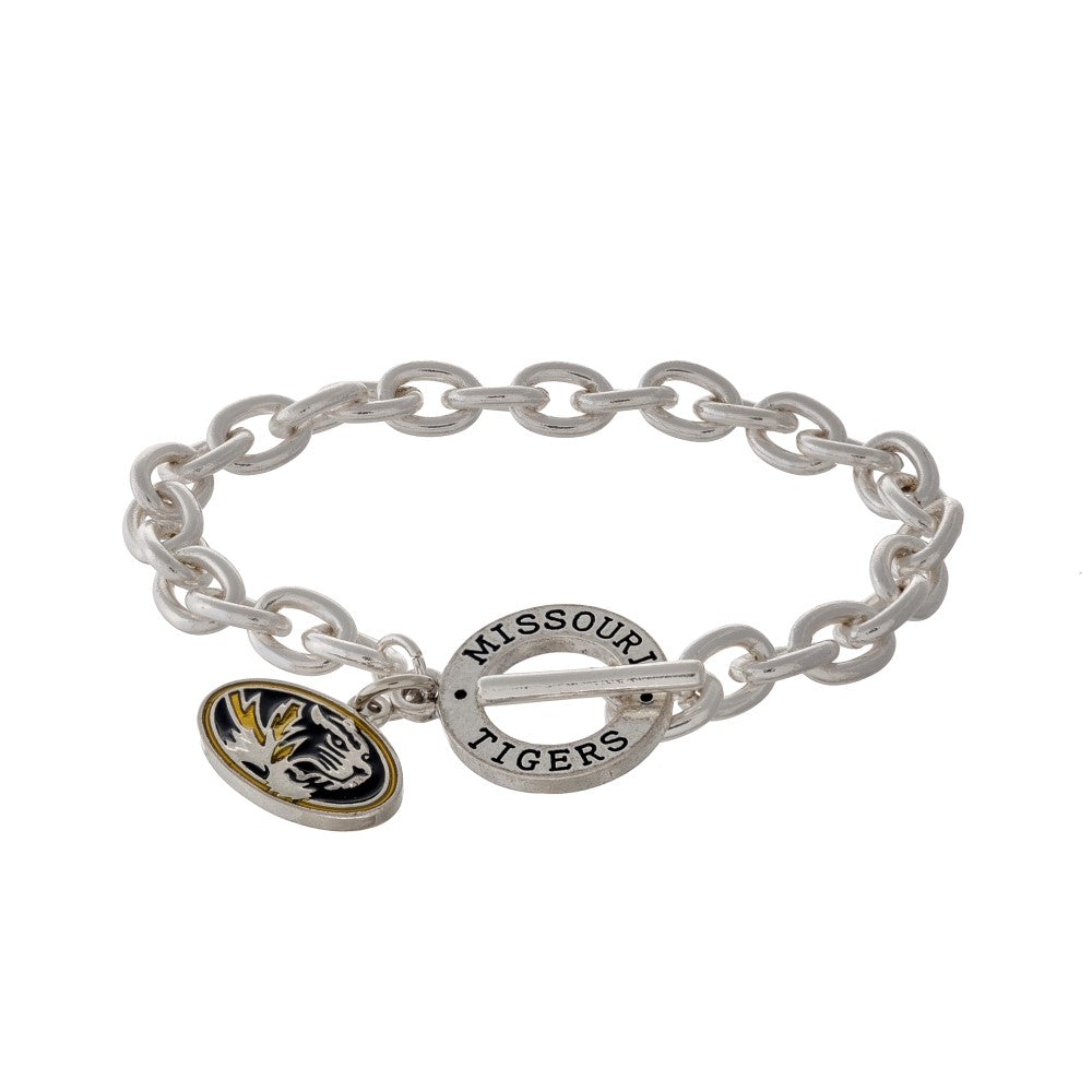 Missouri Logo Toggle Bracelet - Fan Sparkle