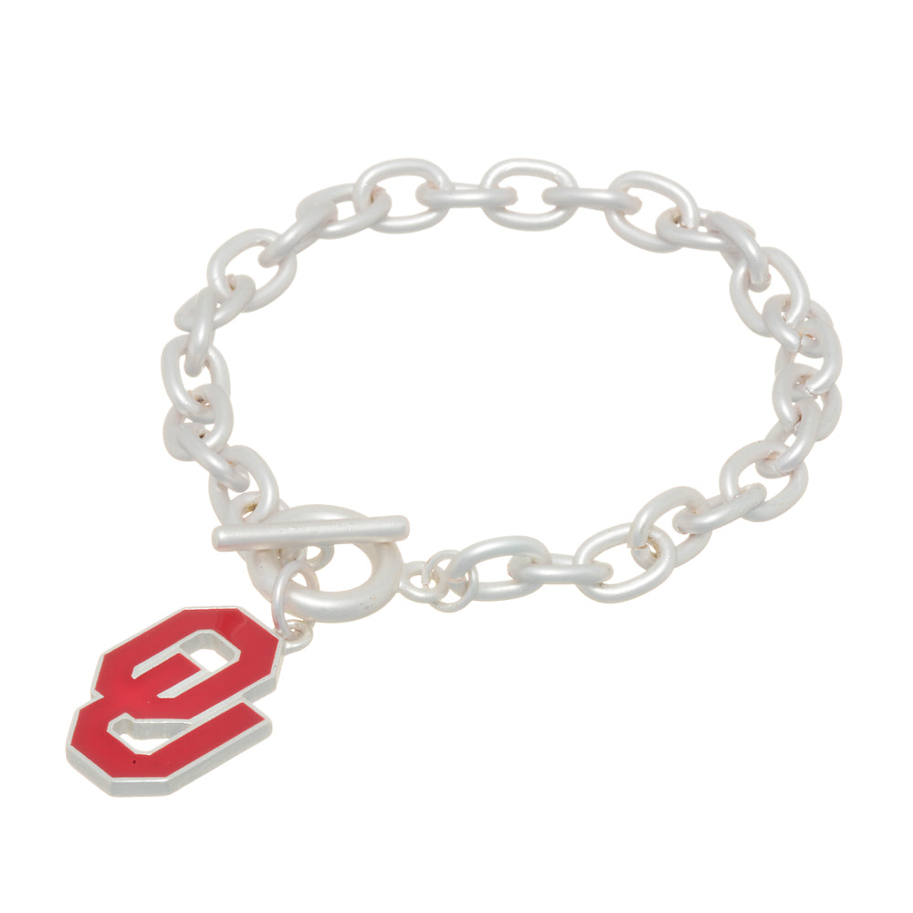 Oklahoma Logo Toggle Bracelet - Fan Sparkle