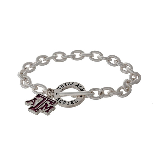 Texas A&M Logo Toggle Bracelet - Fan Sparkle
