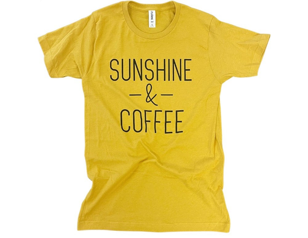 Sunshine & Coffee Graphic Tee - Yellow - Fan Sparkle