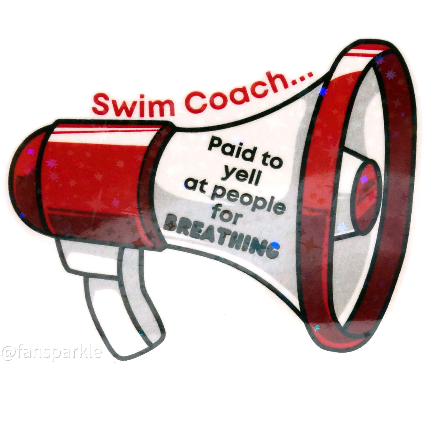 Swim Coach Sticker - Fan Sparkle