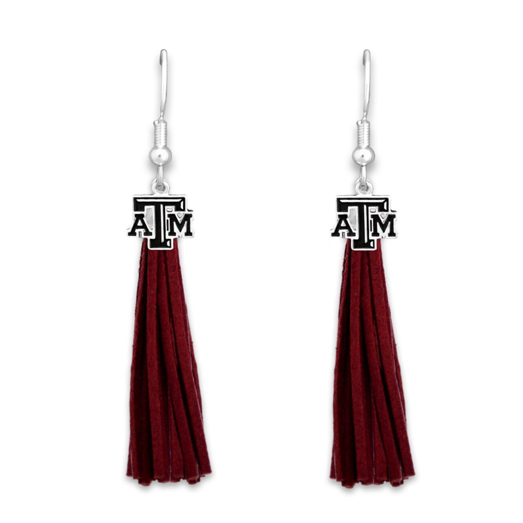 Texas A&M Logo Tassel Earrings - Fan Sparkle