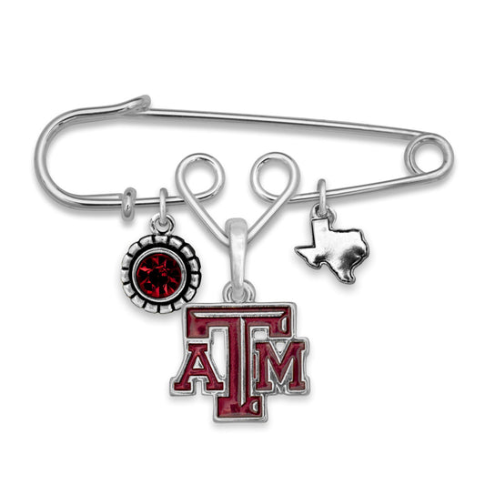 Texas A&M Multi Charm & Rhinestone Pin - Fan Sparkle