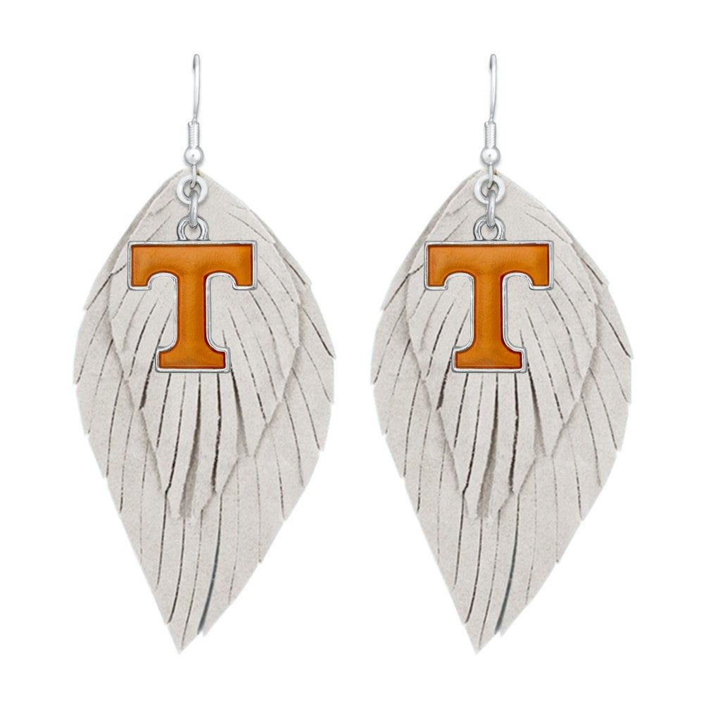 Tennessee Feather Logo Earrings - Fan Sparkle