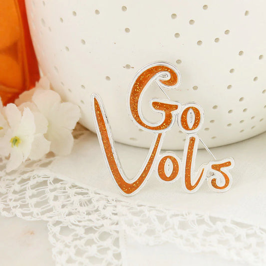 Tennessee "Go Vols" Slogan Pin - Fan Sparkle