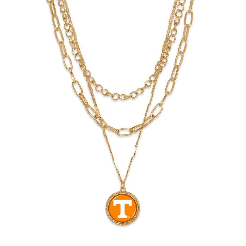 Tennessee Triple Gold Chain Necklace - Fan Sparkle