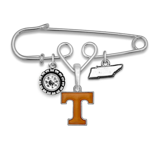 Tennessee Multi Charm & Rhinestone Pin - Fan Sparkle