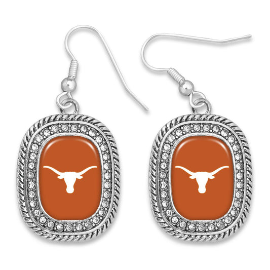 Texas Oval Rhinestone Earrings - Fan Sparkle