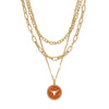 Texas Triple Gold Chain Necklace - Fan Sparkle