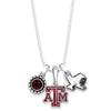Texas A&M Multi Charm & Rhinestone Necklace - Fan Sparkle