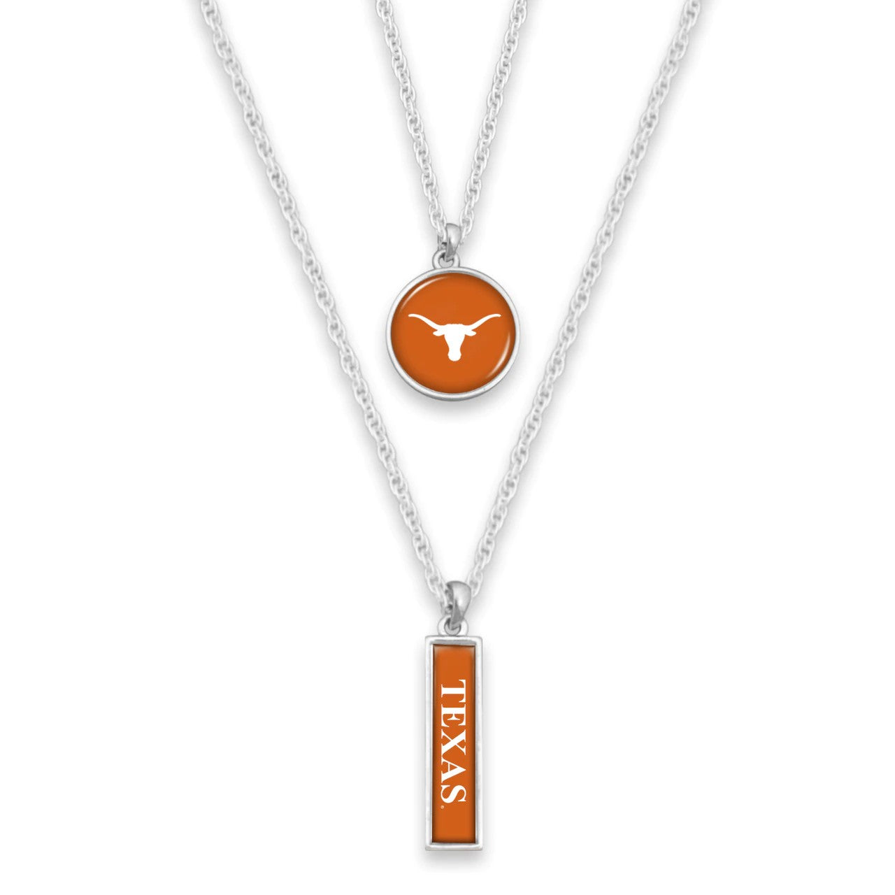 Texas Double Layer Logo Necklace - Fan Sparkle