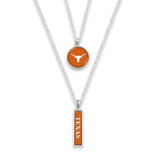Texas Double Layer Logo Necklace - Fan Sparkle