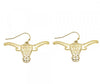 Filigree Steer Head Earrings - Fan Sparkle