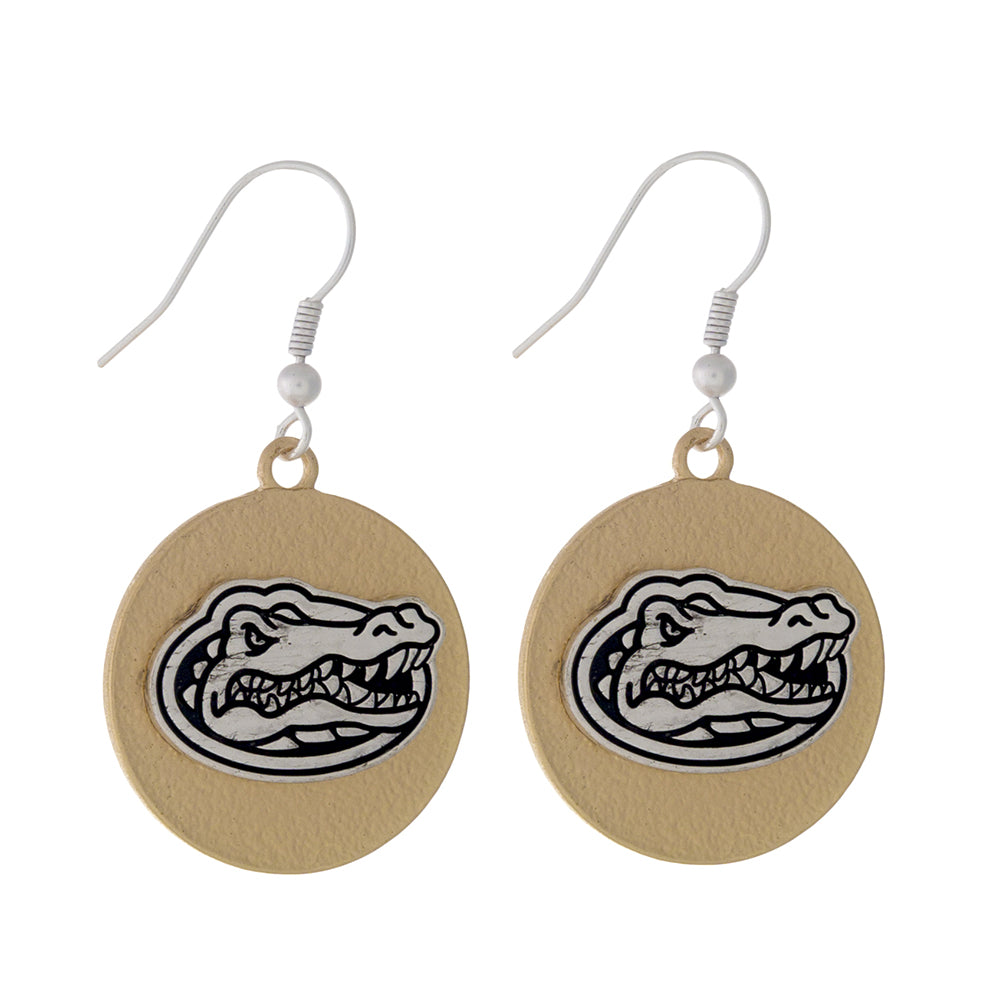 Florida Two Tone Disc Earrings - Fan Sparkle
