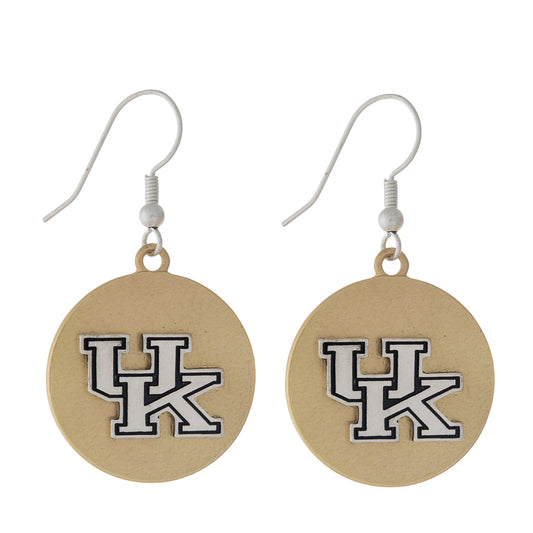 Kentucky Two Tone Disc Earrings - Fan Sparkle