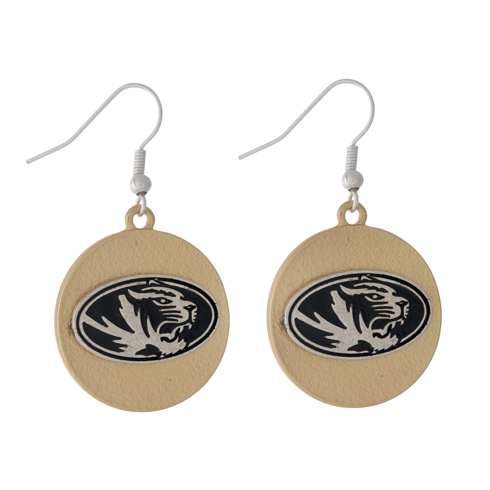 Missouri Two Tone Disc Earrings - Fan Sparkle