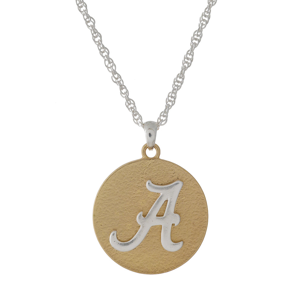 Alabama Two Tone Logo Necklace - Fan Sparkle