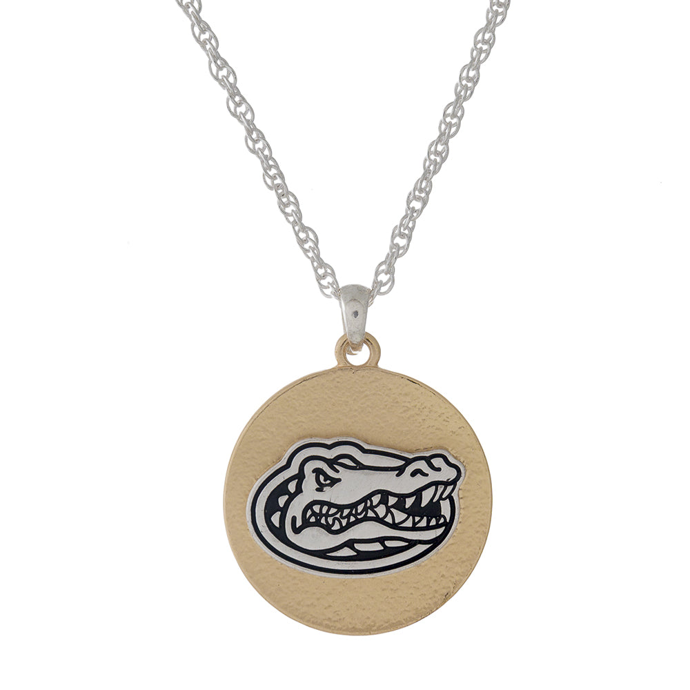 Florida Two Tone Logo Necklace - Fan Sparkle