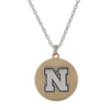 Nebraska Two Tone Logo Necklace - Fan Sparkle