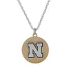 Nebraska Two Tone Logo Necklace - Fan Sparkle