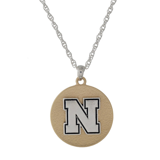 Nebraska Two Tone Logo Necklace - Fan Sparkle