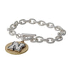 Nebraska Two Tone Toggle Bracelet - Fan Sparkle